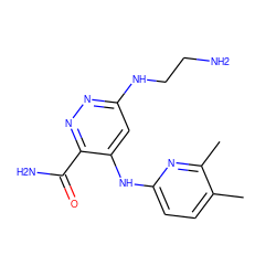 Cc1ccc(Nc2cc(NCCN)nnc2C(N)=O)nc1C ZINC000169308327