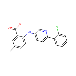 Cc1ccc(Nc2ccc(-c3ccccc3Cl)nc2)c(C(=O)O)c1 ZINC000059022654