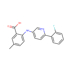 Cc1ccc(Nc2ccc(-c3ccccc3F)nc2)c(C(=O)O)c1 ZINC000113898500