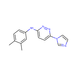 Cc1ccc(Nc2ccc(-n3ccnc3)nn2)cc1C ZINC000000387065