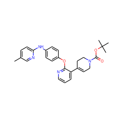 Cc1ccc(Nc2ccc(Oc3ncccc3C3=CCN(C(=O)OC(C)(C)C)CC3)cc2)nc1 ZINC000142954690