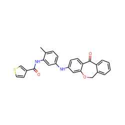 Cc1ccc(Nc2ccc3c(c2)OCc2ccccc2C3=O)cc1NC(=O)c1ccsc1 ZINC000095578178