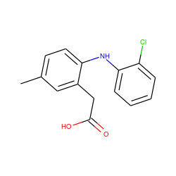 Cc1ccc(Nc2ccccc2Cl)c(CC(=O)O)c1 ZINC000029060513