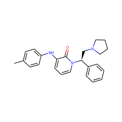 Cc1ccc(Nc2cccn([C@@H](CN3CCCC3)c3ccccc3)c2=O)cc1 ZINC000013488453