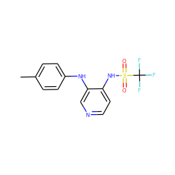 Cc1ccc(Nc2cnccc2NS(=O)(=O)C(F)(F)F)cc1 ZINC000049089188