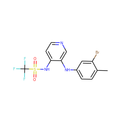 Cc1ccc(Nc2cnccc2NS(=O)(=O)C(F)(F)F)cc1Br ZINC000103266654