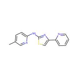 Cc1ccc(Nc2nc(-c3ccccn3)cs2)nc1 ZINC000000813404