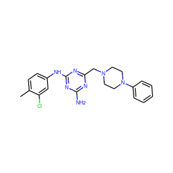 Cc1ccc(Nc2nc(N)nc(CN3CCN(c4ccccc4)CC3)n2)cc1Cl ZINC000002239561