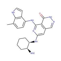 Cc1ccc(Nc2nc(N[C@@H]3CCCC[C@@H]3N)cc3cn[nH]c(=O)c23)c2cc[nH]c12 ZINC000147030352