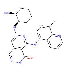 Cc1ccc(Nc2nc(N[C@@H]3CCCC[C@@H]3N)cc3cn[nH]c(=O)c23)c2cccnc12 ZINC000147030793