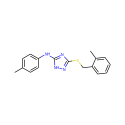 Cc1ccc(Nc2nc(SCc3ccccc3C)n[nH]2)cc1 ZINC000014964105