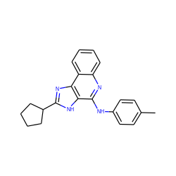 Cc1ccc(Nc2nc3ccccc3c3nc(C4CCCC4)[nH]c23)cc1 ZINC000101050173