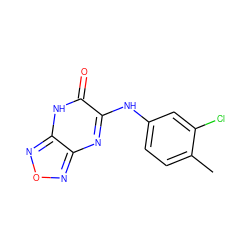 Cc1ccc(Nc2nc3nonc3[nH]c2=O)cc1Cl ZINC000013523665