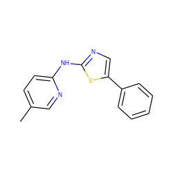 Cc1ccc(Nc2ncc(-c3ccccc3)s2)nc1 ZINC000014945014