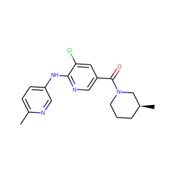 Cc1ccc(Nc2ncc(C(=O)N3CCC[C@H](C)C3)cc2Cl)cn1 ZINC000045352925