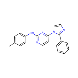 Cc1ccc(Nc2nccc(-n3ccnc3-c3ccccc3)n2)cc1 ZINC000013489733