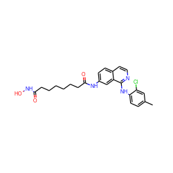 Cc1ccc(Nc2nccc3ccc(NC(=O)CCCCCCC(=O)NO)cc23)c(Cl)c1 ZINC000473100607