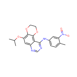 Cc1ccc(Nc2ncnc3cc(OC(C)C)c4c(c23)OCCO4)cc1[N+](=O)[O-] ZINC000653859676