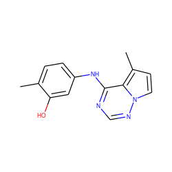 Cc1ccc(Nc2ncnn3ccc(C)c23)cc1O ZINC000013581406