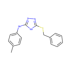 Cc1ccc(Nc2nnc(SCc3ccccc3)[nH]2)cc1 ZINC000014964100