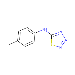 Cc1ccc(Nc2nnns2)cc1 ZINC000000171878