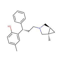 Cc1ccc(O)c([C@@H](CCN2C[C@H]3C[C@@]3(C)C2)c2ccccc2)c1 ZINC000028474056