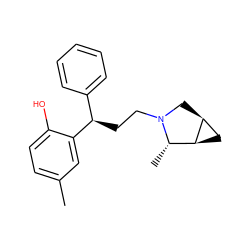 Cc1ccc(O)c([C@H](CCN2C[C@H]3C[C@H]3[C@@H]2C)c2ccccc2)c1 ZINC000003939530