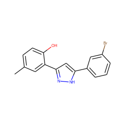 Cc1ccc(O)c(-c2cc(-c3cccc(Br)c3)[nH]n2)c1 ZINC000013126647