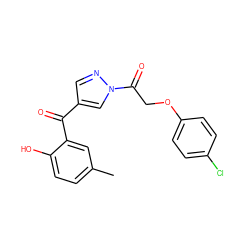 Cc1ccc(O)c(C(=O)c2cnn(C(=O)COc3ccc(Cl)cc3)c2)c1 ZINC000002652829