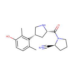 Cc1ccc(O)c(C)c1[C@@H]1CN[C@H](C(=O)N2CCC[C@H]2C#N)C1 ZINC000028714260