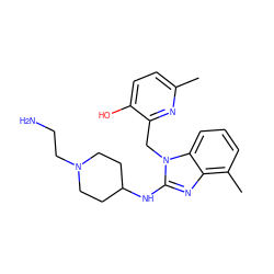 Cc1ccc(O)c(Cn2c(NC3CCN(CCN)CC3)nc3c(C)cccc32)n1 ZINC000022451904