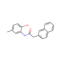 Cc1ccc(O)c(NC(=O)Cc2ccc3ccccc3c2)c1 ZINC000006701992