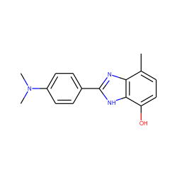 Cc1ccc(O)c2[nH]c(-c3ccc(N(C)C)cc3)nc12 ZINC000026278232