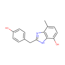 Cc1ccc(O)c2[nH]c(Cc3ccc(O)cc3)nc12 ZINC000026290049