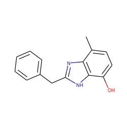 Cc1ccc(O)c2[nH]c(Cc3ccccc3)nc12 ZINC000026276508