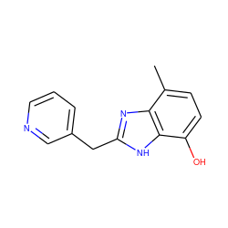 Cc1ccc(O)c2[nH]c(Cc3cccnc3)nc12 ZINC000026288848