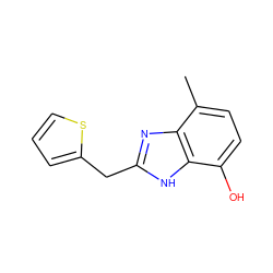 Cc1ccc(O)c2[nH]c(Cc3cccs3)nc12 ZINC000026289267