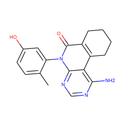 Cc1ccc(O)cc1-n1c(=O)c2c(c3c(N)ncnc31)CCCC2 ZINC000095572373