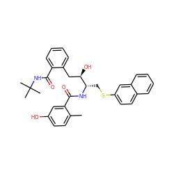 Cc1ccc(O)cc1C(=O)N[C@@H](CSc1ccc2ccccc2c1)[C@H](O)Cc1ccccc1C(=O)NC(C)(C)C ZINC000027855650