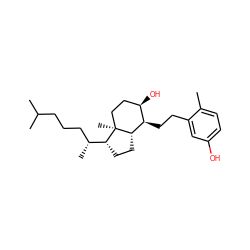 Cc1ccc(O)cc1CC[C@H]1[C@@H]2CC[C@H]([C@H](C)CCCC(C)C)[C@@]2(C)CC[C@H]1O ZINC000033820668