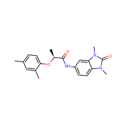 Cc1ccc(O[C@@H](C)C(=O)Nc2ccc3c(c2)n(C)c(=O)n3C)c(C)c1 ZINC000004988565