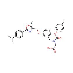 Cc1ccc(OC(=O)N(CC(=O)O)Cc2cccc(OCc3nc(-c4ccc(C(C)C)cc4)oc3C)c2)cc1 ZINC000049070766