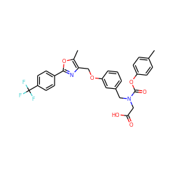 Cc1ccc(OC(=O)N(CC(=O)O)Cc2cccc(OCc3nc(-c4ccc(C(F)(F)F)cc4)oc3C)c2)cc1 ZINC000049781032