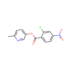 Cc1ccc(OC(=O)c2ccc([N+](=O)[O-])cc2Cl)cn1 ZINC000000225361