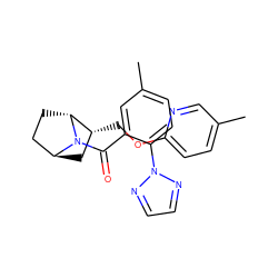 Cc1ccc(OC[C@@H]2C[C@H]3CC[C@H]2N3C(=O)c2cc(C)ccc2-n2nccn2)nc1 ZINC000226035399