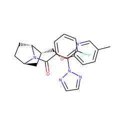 Cc1ccc(OC[C@@H]2C[C@H]3CC[C@H]2N3C(=O)c2cccc(F)c2-n2nccn2)nc1 ZINC000473162804