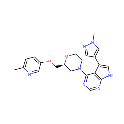 Cc1ccc(OC[C@@H]2CN(c3ncnc4[nH]cc(-c5cnn(C)c5)c34)CCO2)cn1 ZINC000224877909