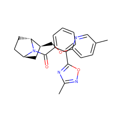 Cc1ccc(OC[C@H]2C[C@H]3CC[C@H]2N3C(=O)c2ccccc2-c2nc(C)no2)nc1 ZINC000473162627