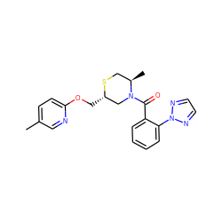 Cc1ccc(OC[C@H]2CN(C(=O)c3ccccc3-n3nccn3)[C@H](C)CS2)nc1 ZINC000207387240