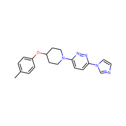 Cc1ccc(OC2CCN(c3ccc(-n4ccnc4)nn3)CC2)cc1 ZINC000045352410